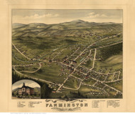 Farmington, New Hampshire 1877 Bird's Eye View - Old Map Reprint