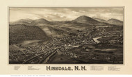 Hinsdale, New Hampshire 1886 Bird's Eye View - Old Map Reprint