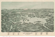 Lake Winnipesaukee (small margins), New Hampshire 1903 Bird's Eye View - Old Map Reprint