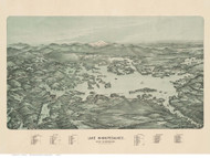 Lake Winnipesaukee (large margins), New Hampshire 1903 Bird's Eye View - Old Map Custom Print