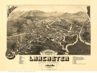 Lancaster, New Hampshire 1883 Bird's Eye View - Old Map Reprint