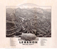 Lebanon, New Hampshire 1884 Bird's Eye View - Old Map Reprint