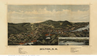 Milton, New Hampshire 1888 Bird's Eye View - Old Map Reprint
