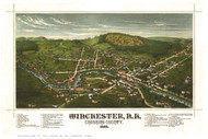 Winchester, New Hampshire 1887 Bird's Eye View - Old Map Reprint