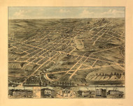 Akron, Ohio 1870 Bird's Eye View