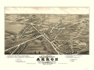 Akron - 6th Ward, Ohio 1882 Bird's Eye View