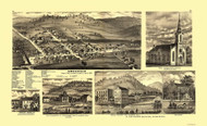 Amesville, Ohio 1875 Bird's Eye View