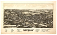 Bellevue, Ohio 1888 Bird's Eye View