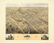Elyria, Ohio 1868 Bird's Eye View