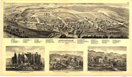 Guysville, Ohio 1875 Bird's Eye View