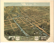 Massillon, Ohio 1870 Bird's Eye View