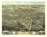 Norwalk, Ohio 1870 Bird's Eye View