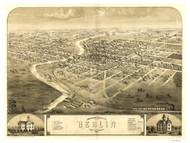 Berlin, Wisconsin 1867 Bird's Eye View
