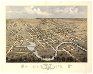 Columbus, Wisconsin 1868 Bird's Eye View