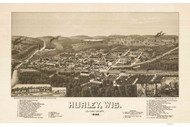 Hurley, Wisconsin 1886 Bird's Eye View