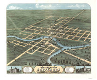 Jefferson, Wisconsin 1870 Bird's Eye View