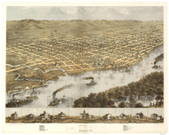 La Crosse, Wisconsin 1867 Bird's Eye View