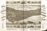 Madison, Wisconsin 1885 - S.L. Sheldon Bird's Eye View