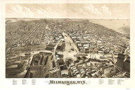 Milwaukee, Wisconsin 1879 Bird's Eye View