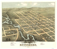 Reedsburg, Wisconsin 1874 Bird's Eye View