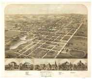 Ripon, Wisconsin 1867 Bird's Eye View