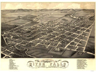 River Falls, Wisconsin 1880 Bird's Eye View