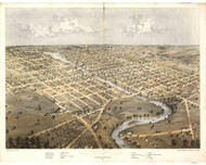 Watertown, Wisconsin 1867 Bird's Eye View