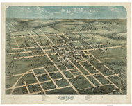 Brenham, Texas 1873 Bird's Eye View