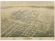 Cuero, Texas 1881 Bird's Eye View