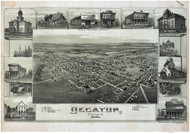 Decatur, Texas 1890 Bird's Eye View