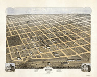 Denison, Texas 1873 Bird's Eye View