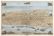 Galveston, Texas 1871 Bird's Eye View