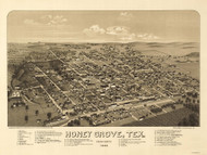 Honey Grove, Texas 1886 Bird's Eye View