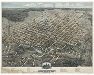 Houston, Texas 1873 Bird's Eye View