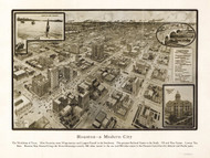 Houston, Texas 1912 Bird's Eye View