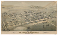 Schulenburg, Texas 1881 Bird's Eye View