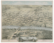 Waco, Texas 1873 Bird's Eye View