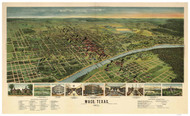Waco, Texas 1892 Bird's Eye View