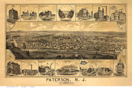 Paterson, New Jersey 1880 Bird's Eye View