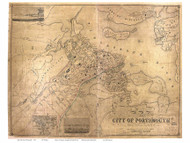 Portsmouth 1850 Walling - Old Map Reprint - New Hampshire Towns Other