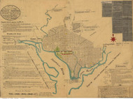 Washington DC 1887 - L'Enfant - Old Map Reprint