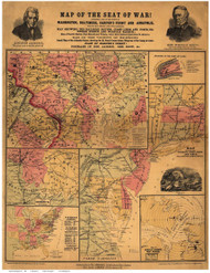 Washington DC ca1861 - Prang - Old Map Reprint