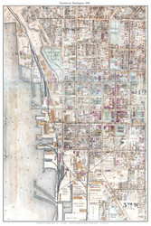 Downtown Burlington (vertical view) 1890 Hopkins - Old Map Custom Print - Vermont Towns Other