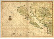 California 1650 Vinckboons - Old State Map Reprint