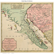 California 1770 Tirion - Old State Map Reprint