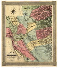 California 1851 Jackson - Old State Map Reprint