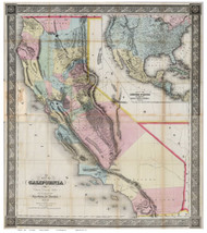 California 1852 Gibbes - Old State Map Reprint