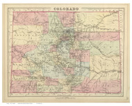 Colorado 1884 Mitchell - Old State Map Reprint