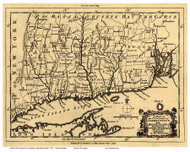Connecticut 1758 Kitchin - Old State Map Reprint