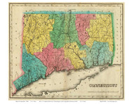 Connecticut 1822 Carey - Old State Map Reprint